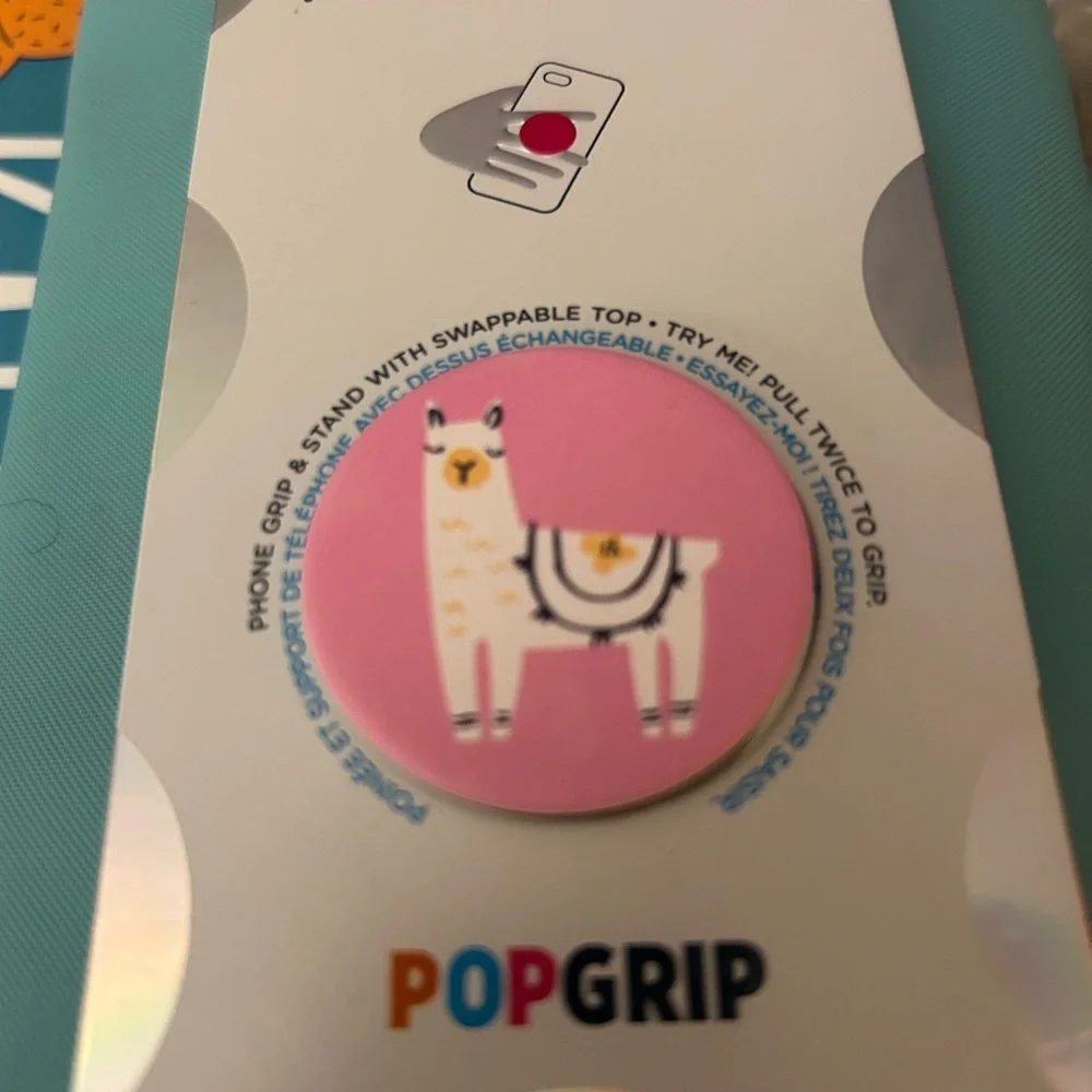 PopSocket Llama Design with Pink and White